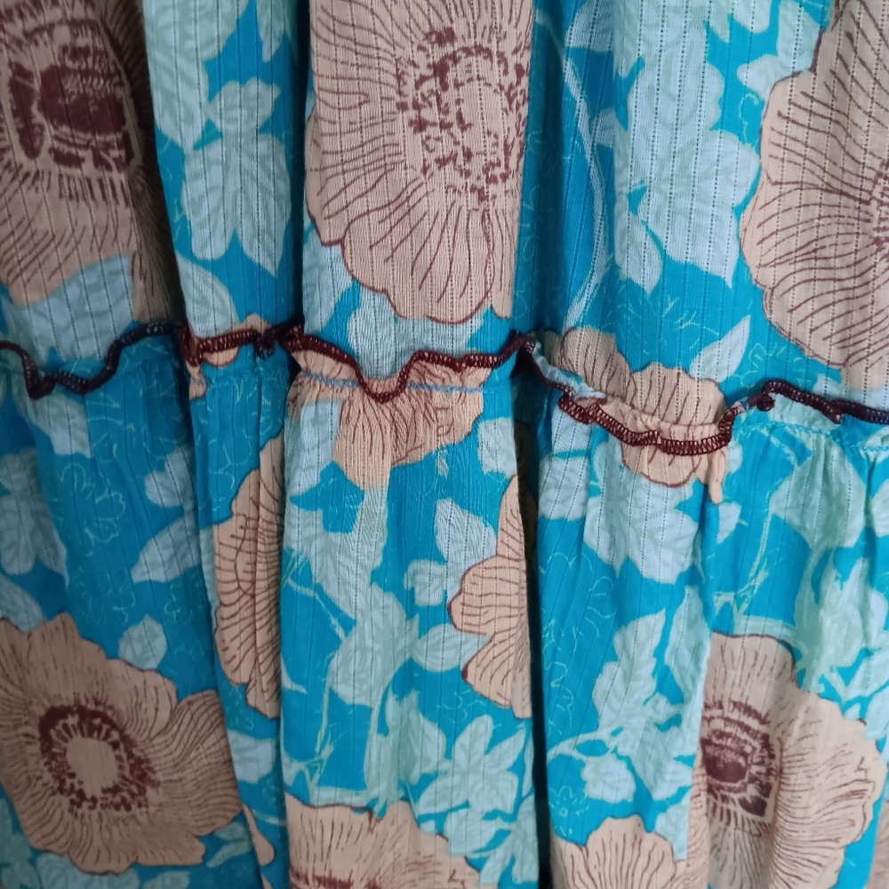 Free People Adriel Floral Print V-Neck Sleeveless Tiered Midi Dress M - Picture 8 of 12